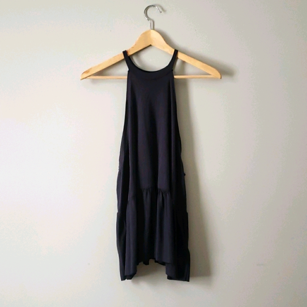 Kimchi Blue charcoal grey flowy tank top